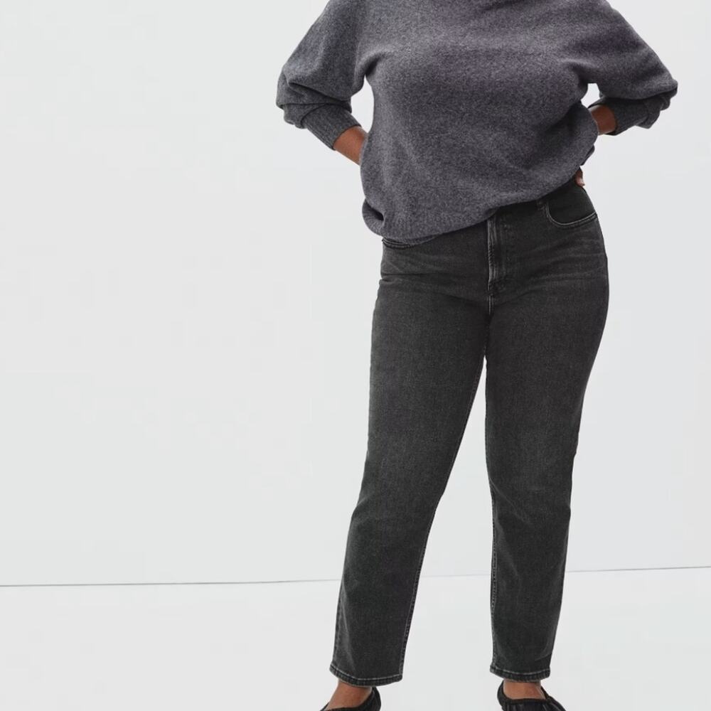 Everlane The Curvy Cheeky High Waist Straight Leg Jean Washed Black 32R